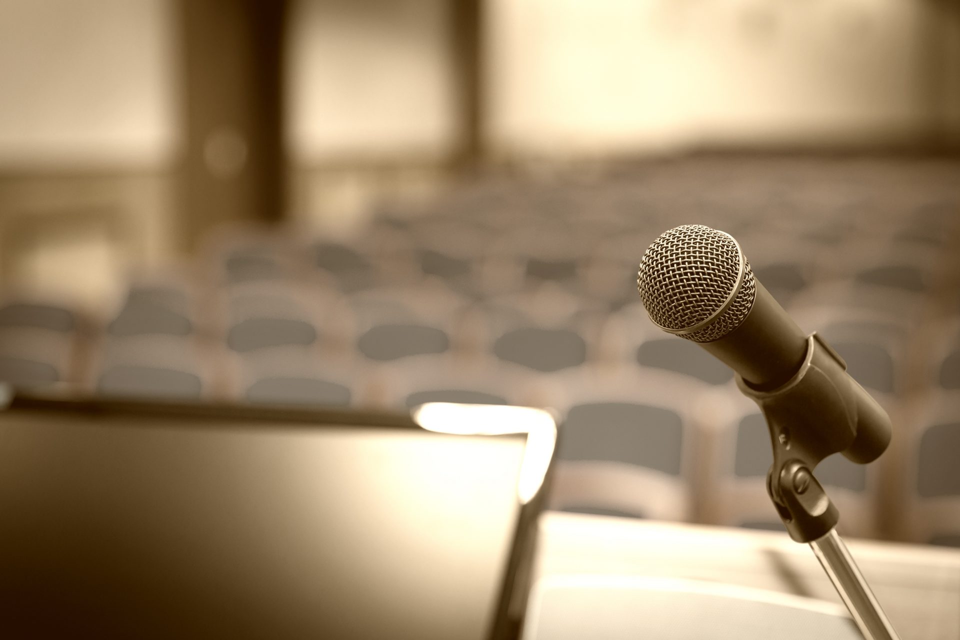 Rostrum in conference hall