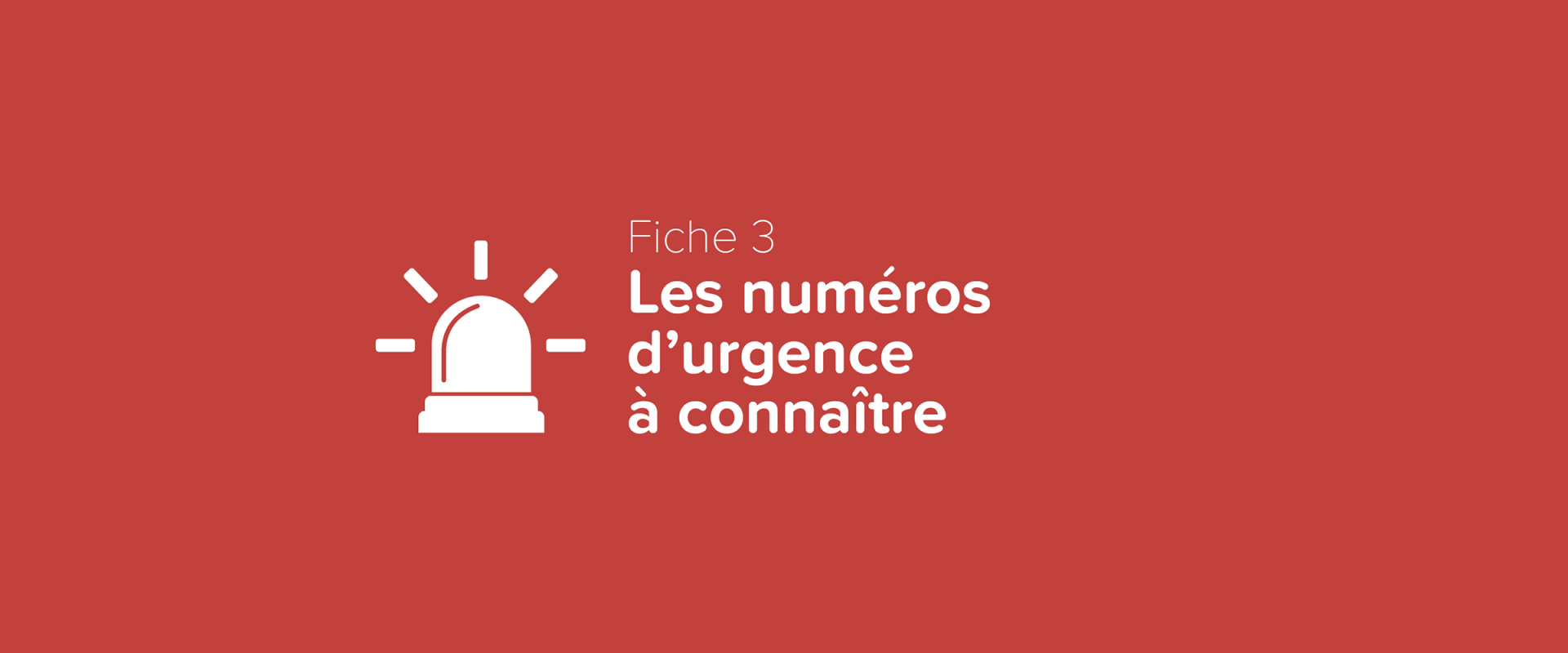 Visuel de la fiche FALC numéro 3 : les numéros d'urgence à connaître.