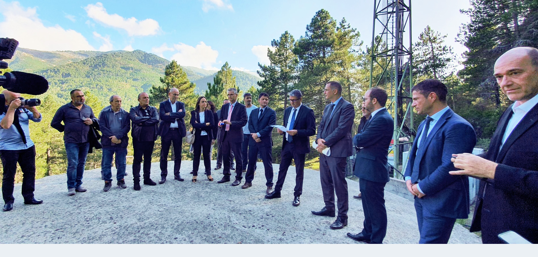 Discours au pied du pylône 4G multi-opérateurs de Vivario (Vivariu) en Corse le 11 octobre 2019.