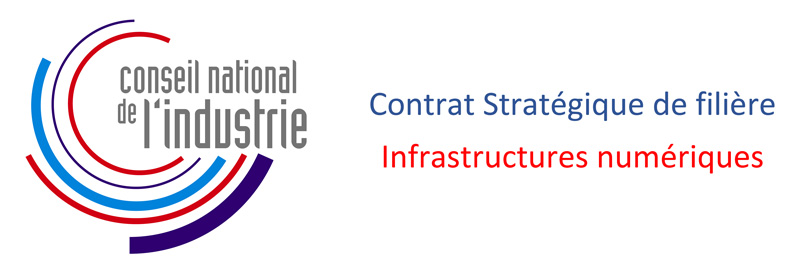 Logo du Conseil National de l'Industrie - Contrat Stratégique de filière Infrastructures numériques.