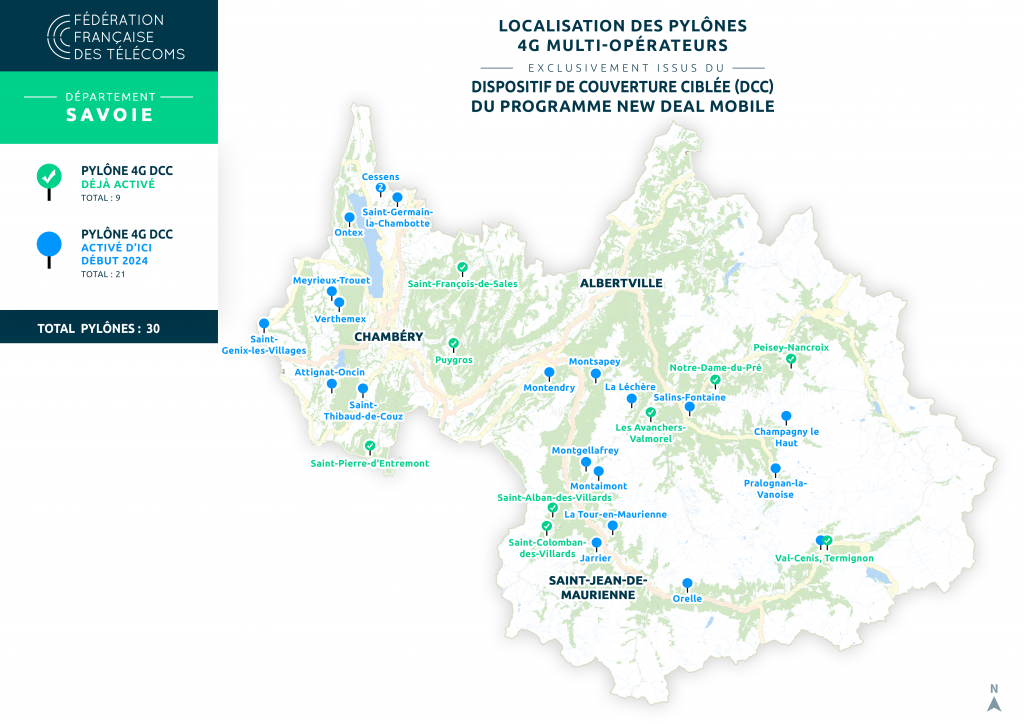 Carte des pylônes en savoie